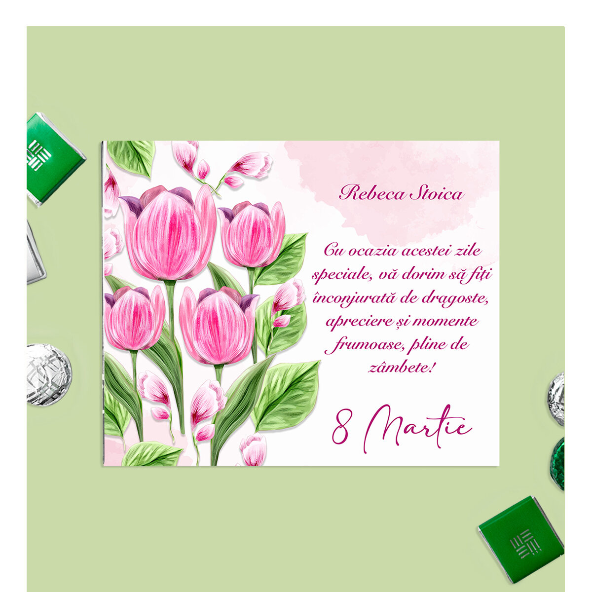 Personalised chocolate boxes for 8 March