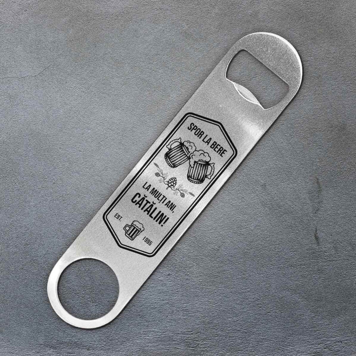 Desfăcător de bere personalizat cu mesaj - Spor la Bere