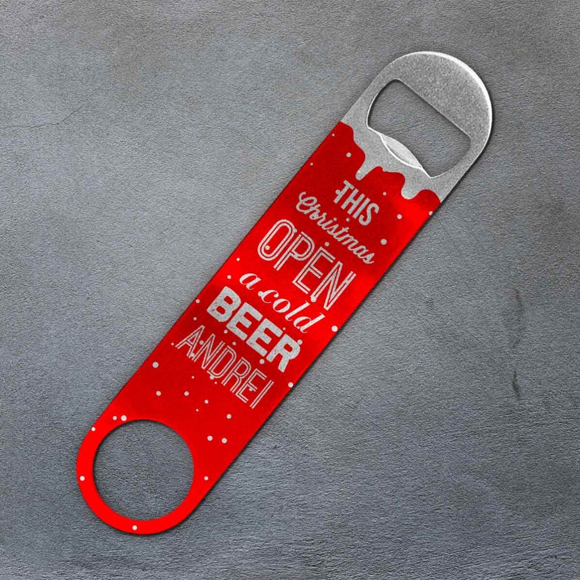 Personalised beer opener with text - This Christmas