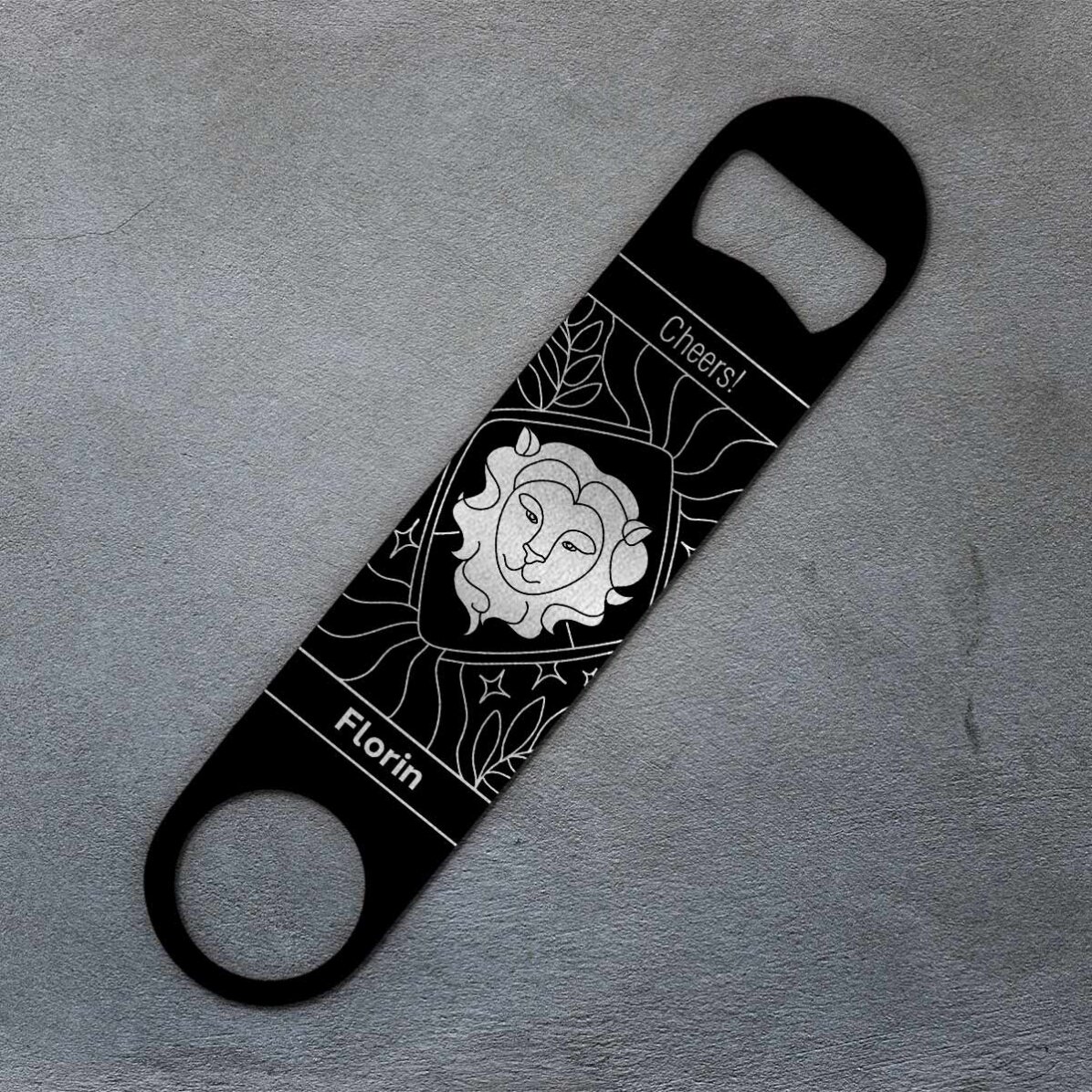 Desfăcător de bere personalizat cu text - Zodia Leu