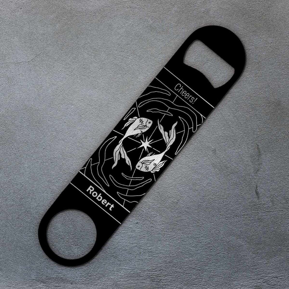 Desfăcător de bere personalizat cu text - Zodia Pești