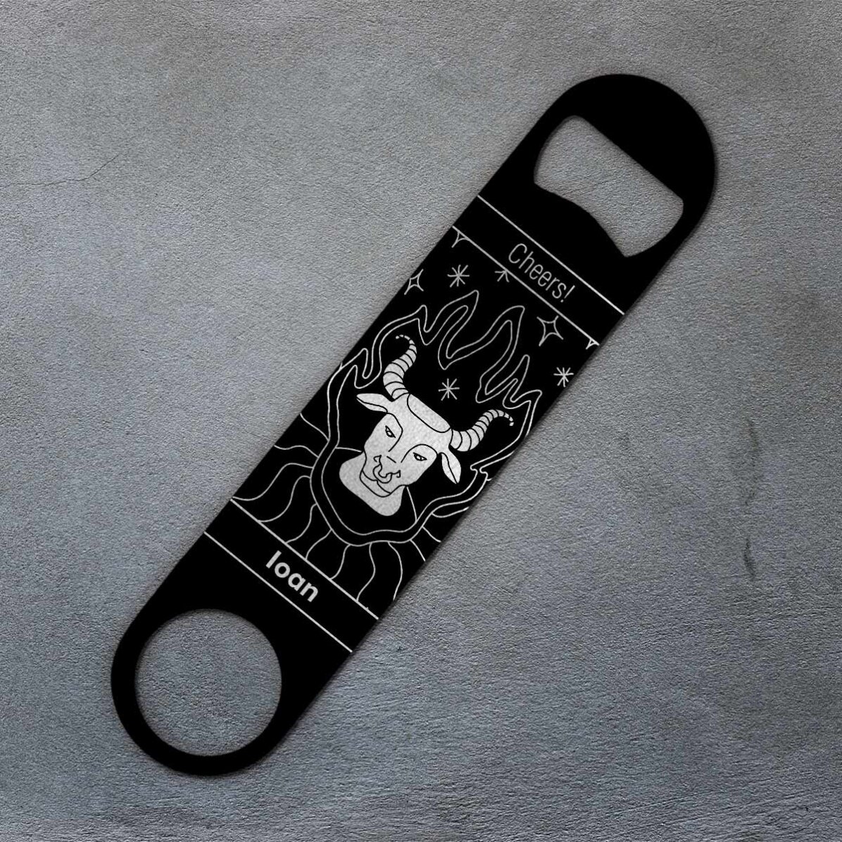 Desfăcător de bere personalizat cu text - Zodia Taur