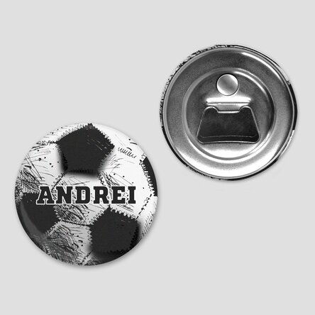 Desfăcător de sticle cu magnet personalizat cu mesaj  - Minge de fotbal