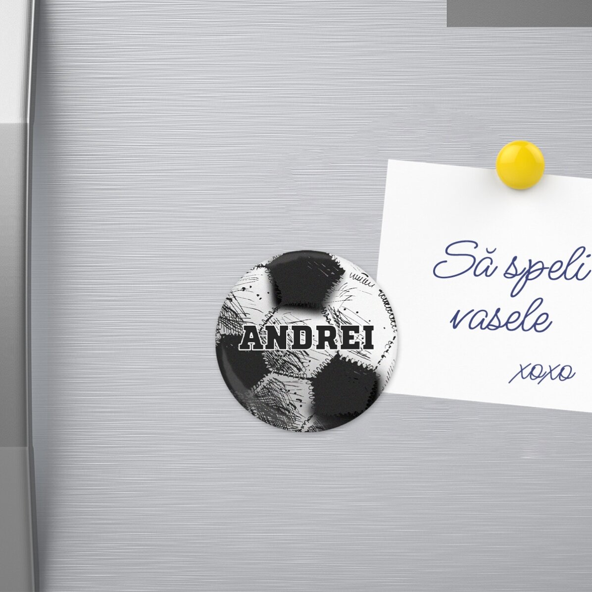 Desfăcător de sticle cu magnet personalizat cu mesaj  - Minge de fotbal