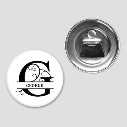 Desfăcător de sticle cu magnet personalizat cu monogramă și nume