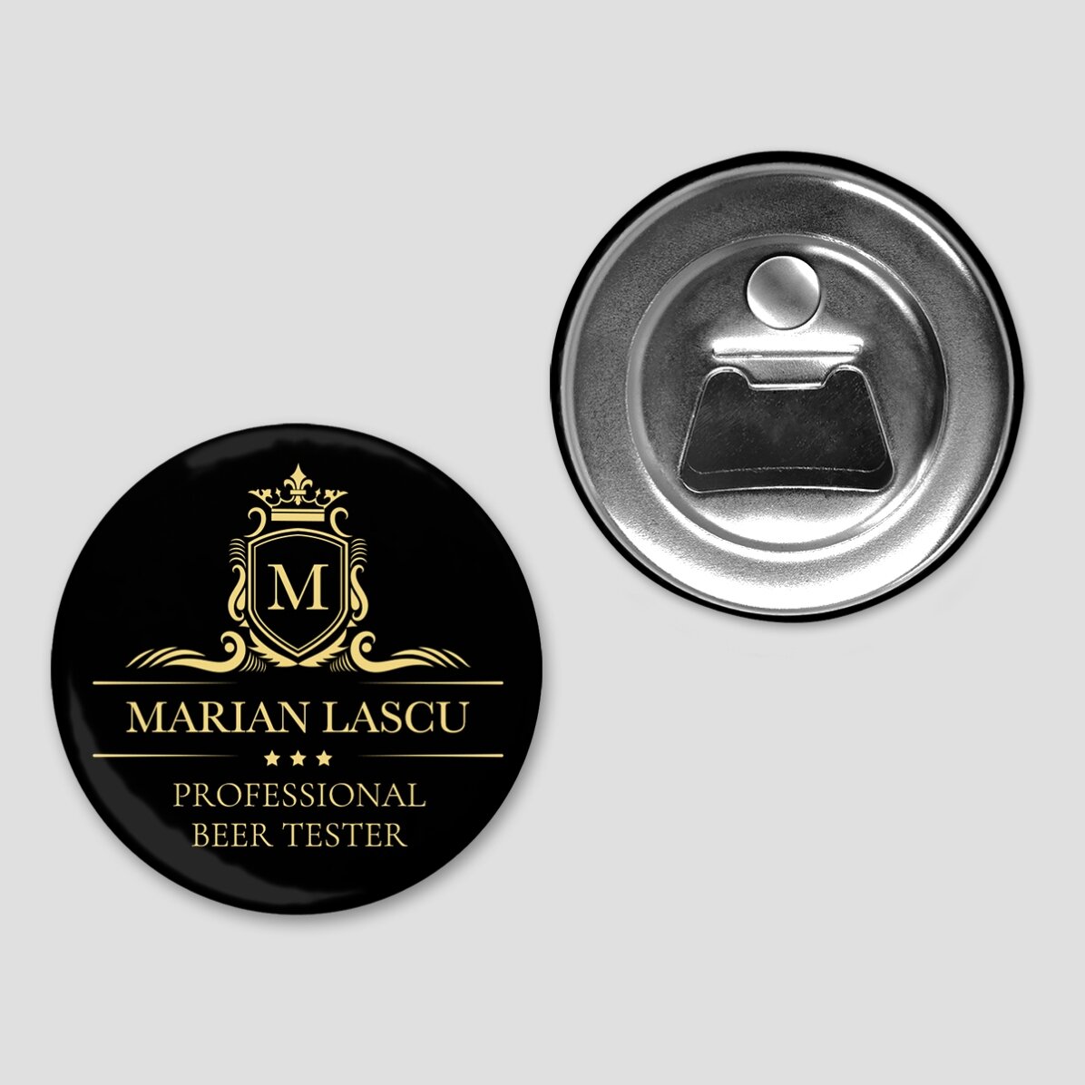 Desfăcător de sticle cu magnet personalizat cu text - Premium