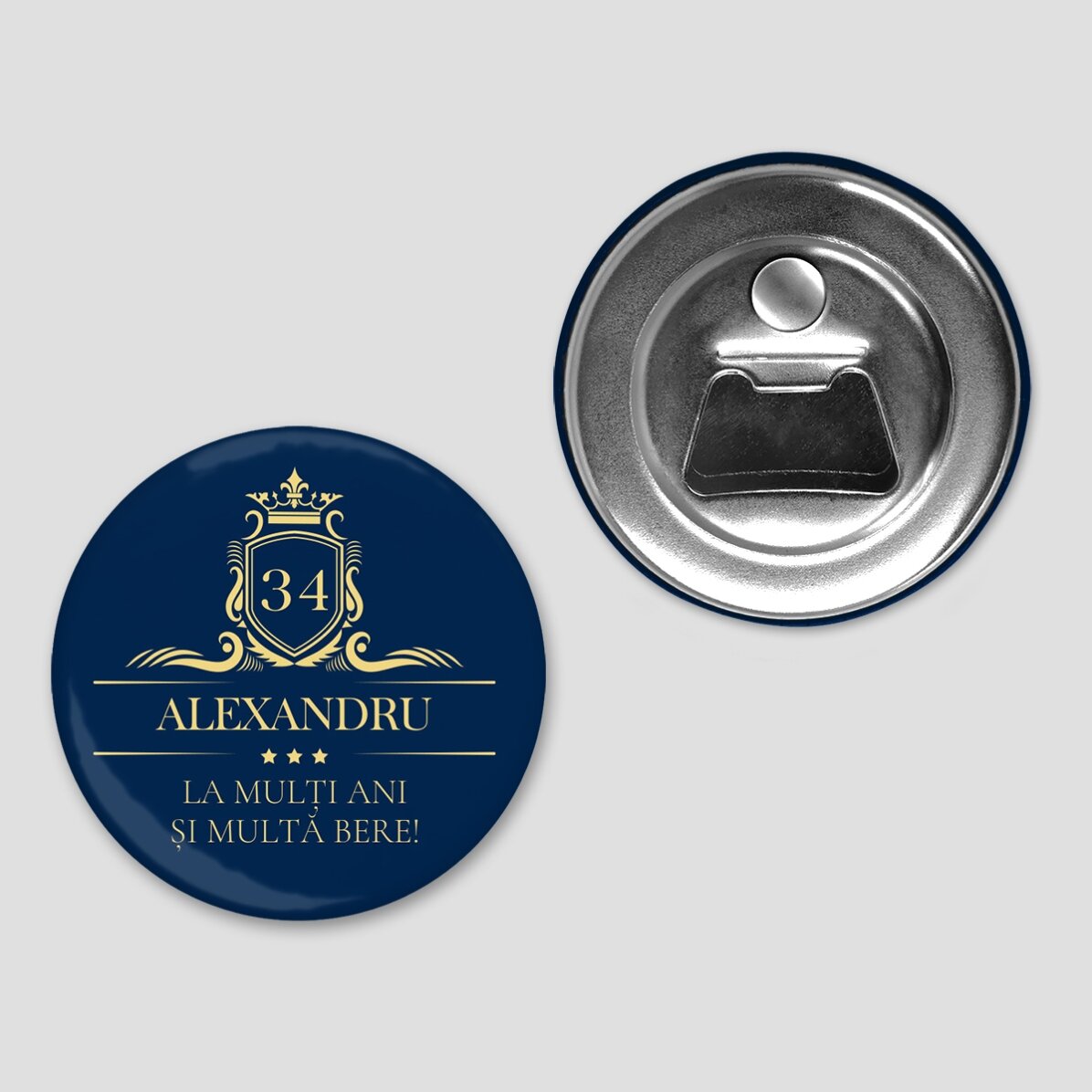 Desfăcător de sticle cu magnet personalizat cu text - Premium