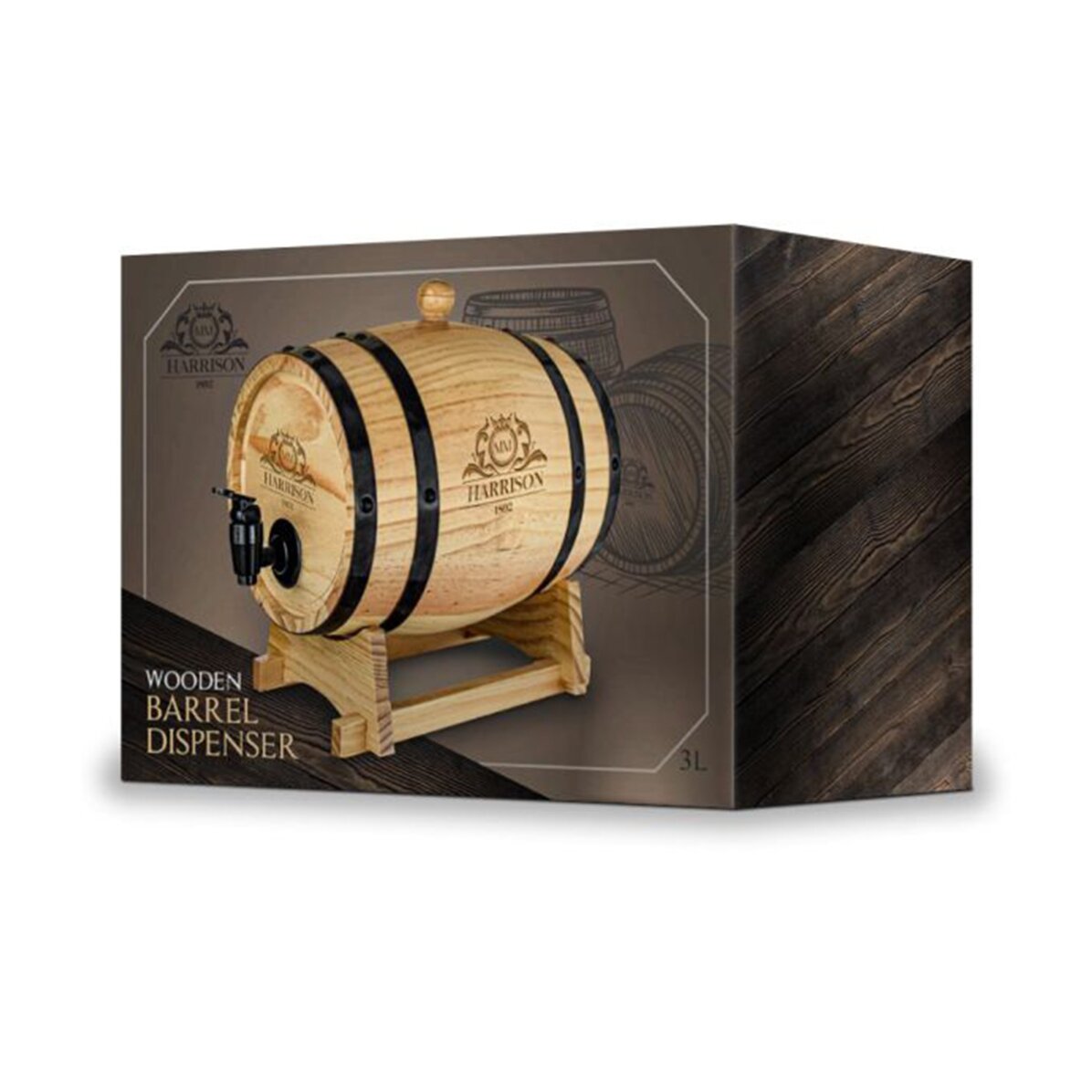 Barrel-shaped wine dispenser