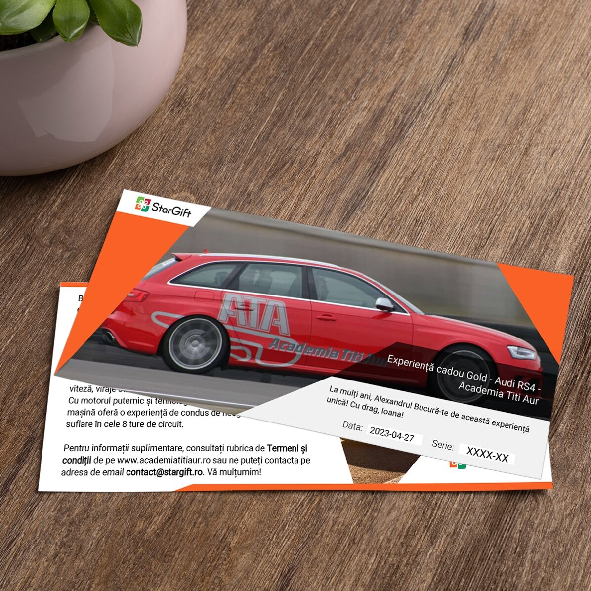 Experiență cadou Gold - Audi RS4 - Academia Titi Aur 