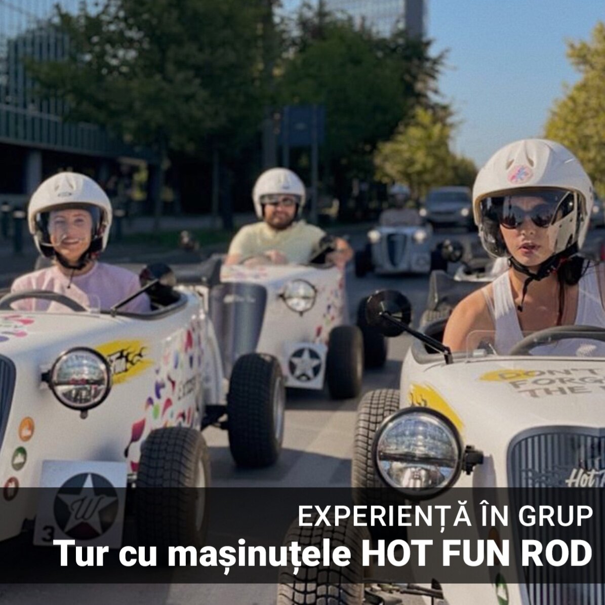 Experiență plină de adrenalină alături de prieteni  - Tur cu mașinuțele Hot Rod Fun