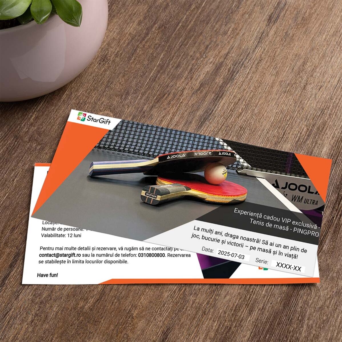 Experiență cadou VIP exclusivă - Tenis de masă - PINGPRO