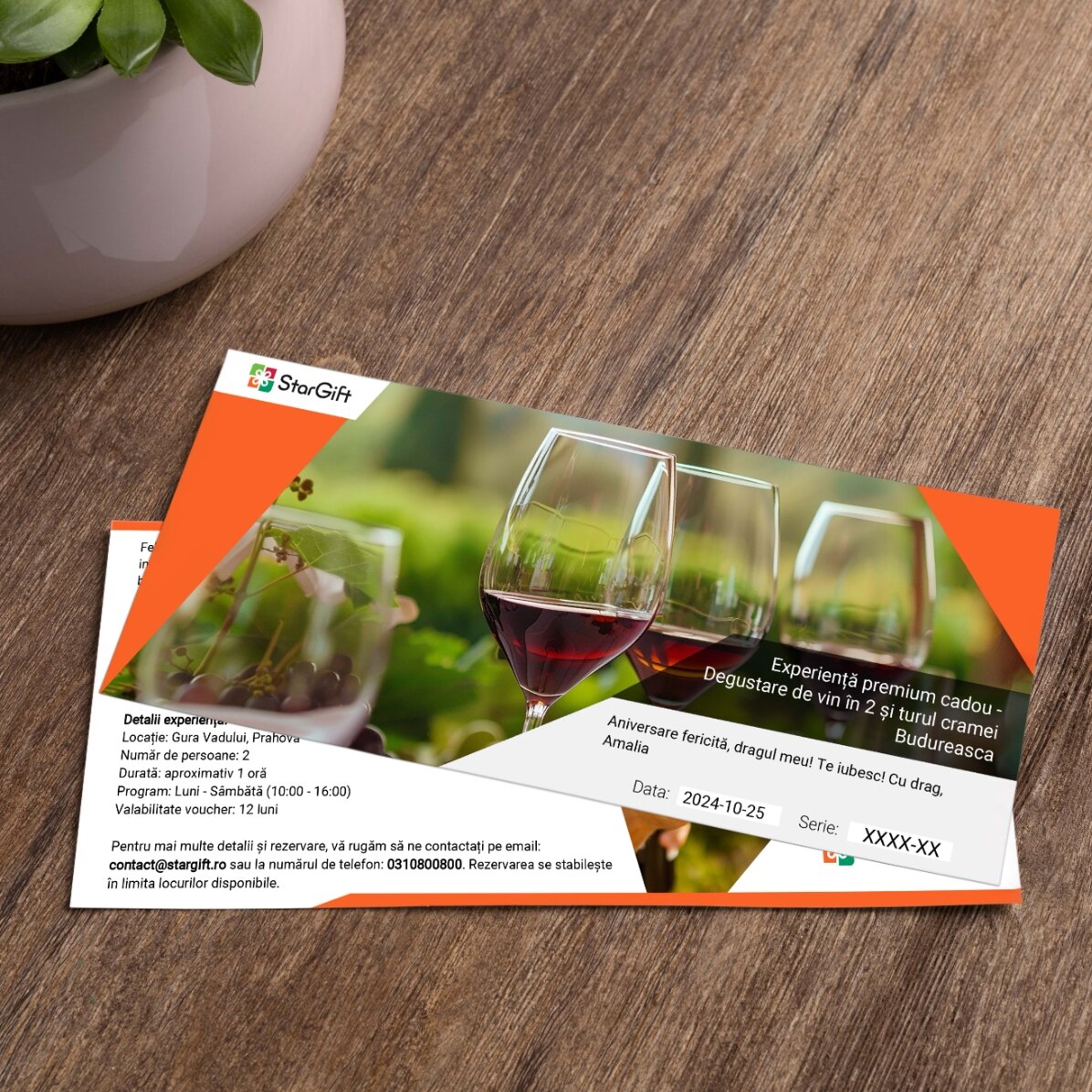 Experiență premium cadou  - Degustare de vin în 2 și turul cramei Budureasca