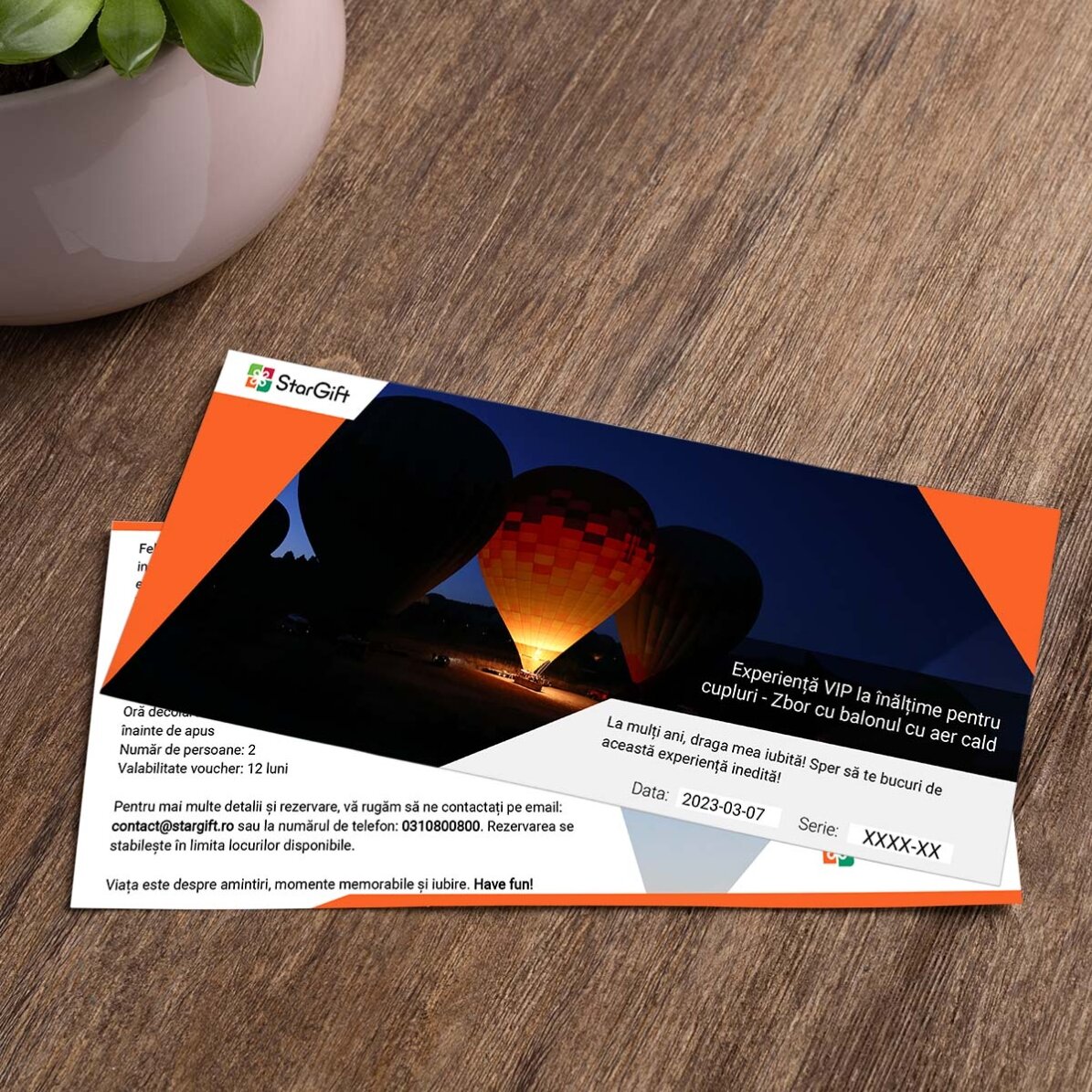 Experiență VIP la înălțime pentru cupluri - Zbor cu balonul cu aer cald 