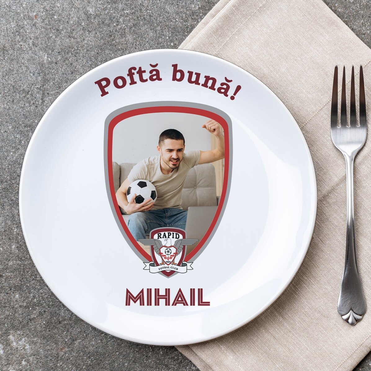 Farfurie FC Rapid personalizată cu poză și nume