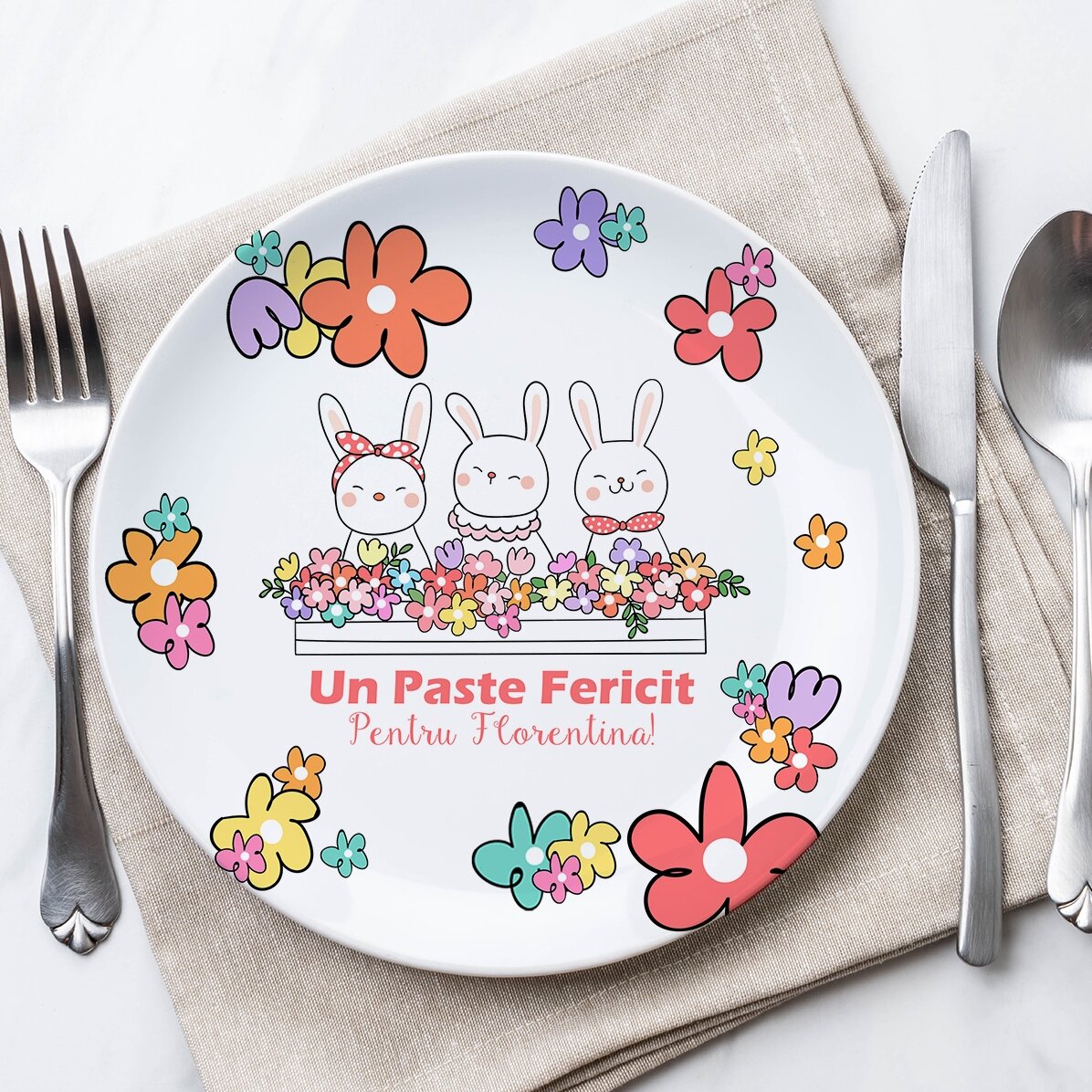 Farfurie personalizată cu text - Easter