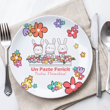 Farfurie personalizată cu text - Easter