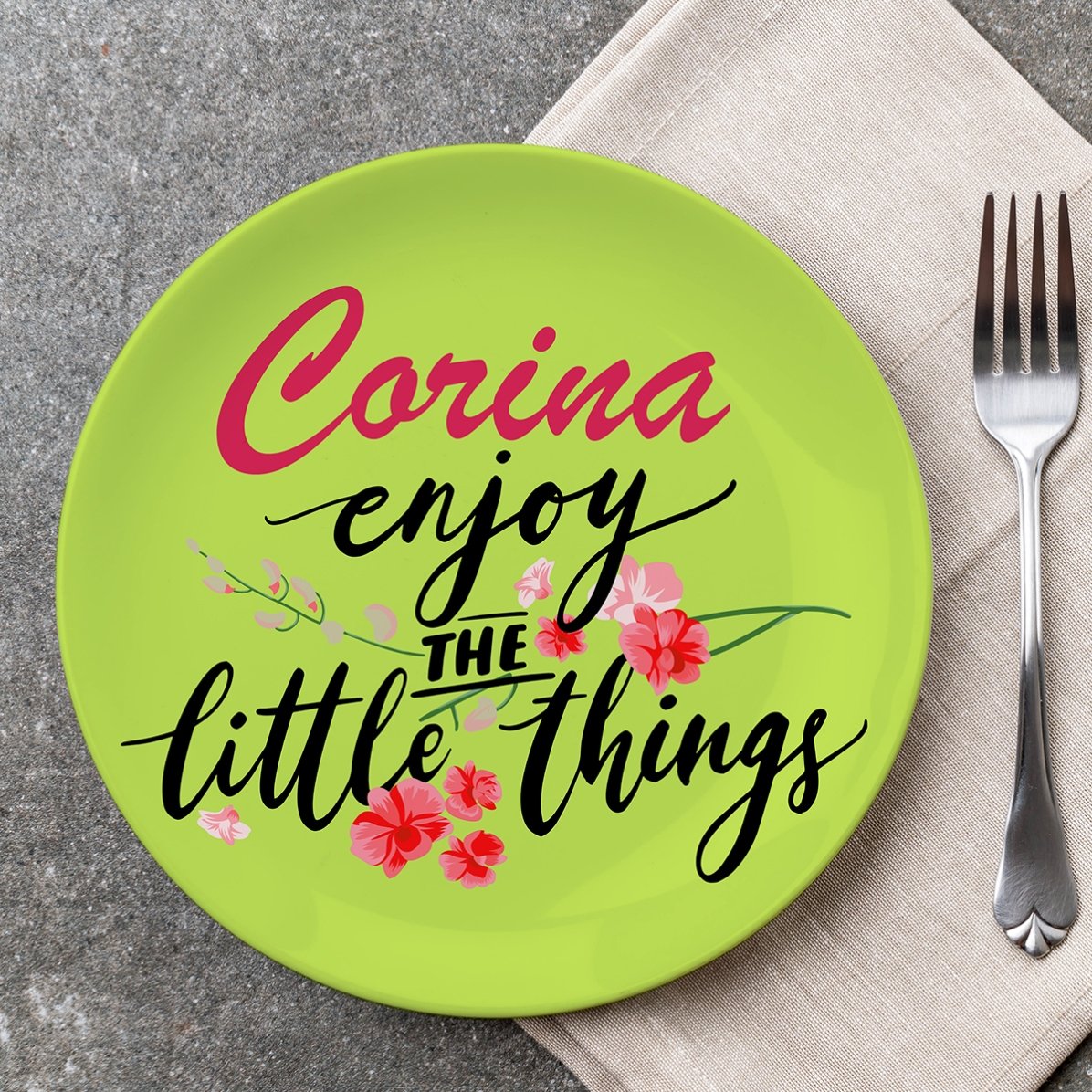 Farfurie personalizată cu text - Enjoy the little things