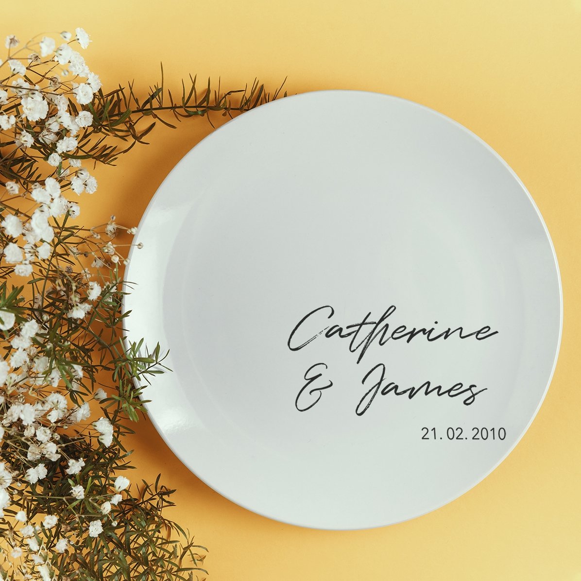 Farfurie personalizată cu text - Model Căsătorie