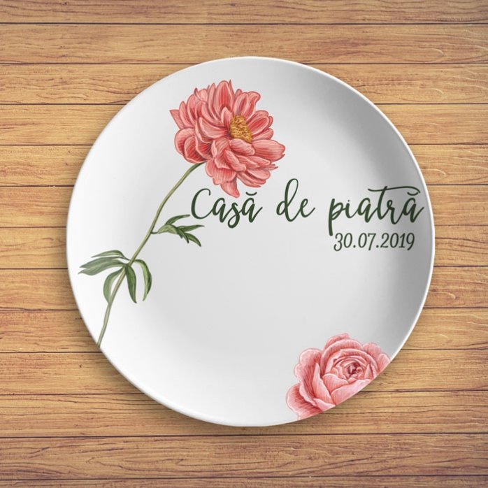 Farfurie personalizată cu text - Wedding