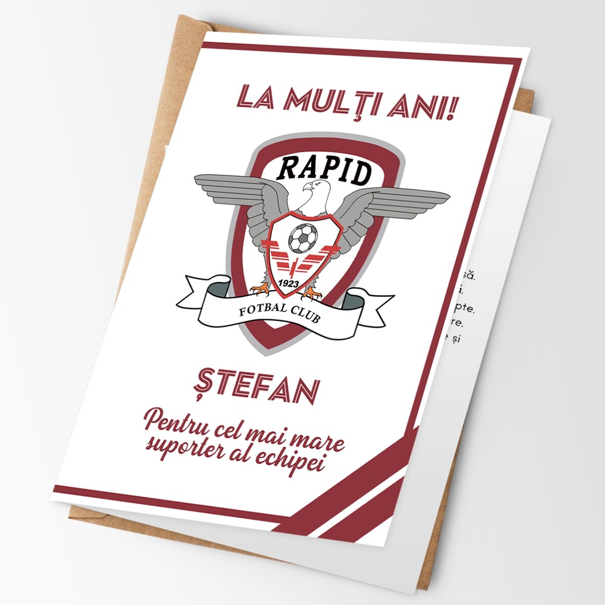 Felicitare FC Rapid personalizată cu mesaj
