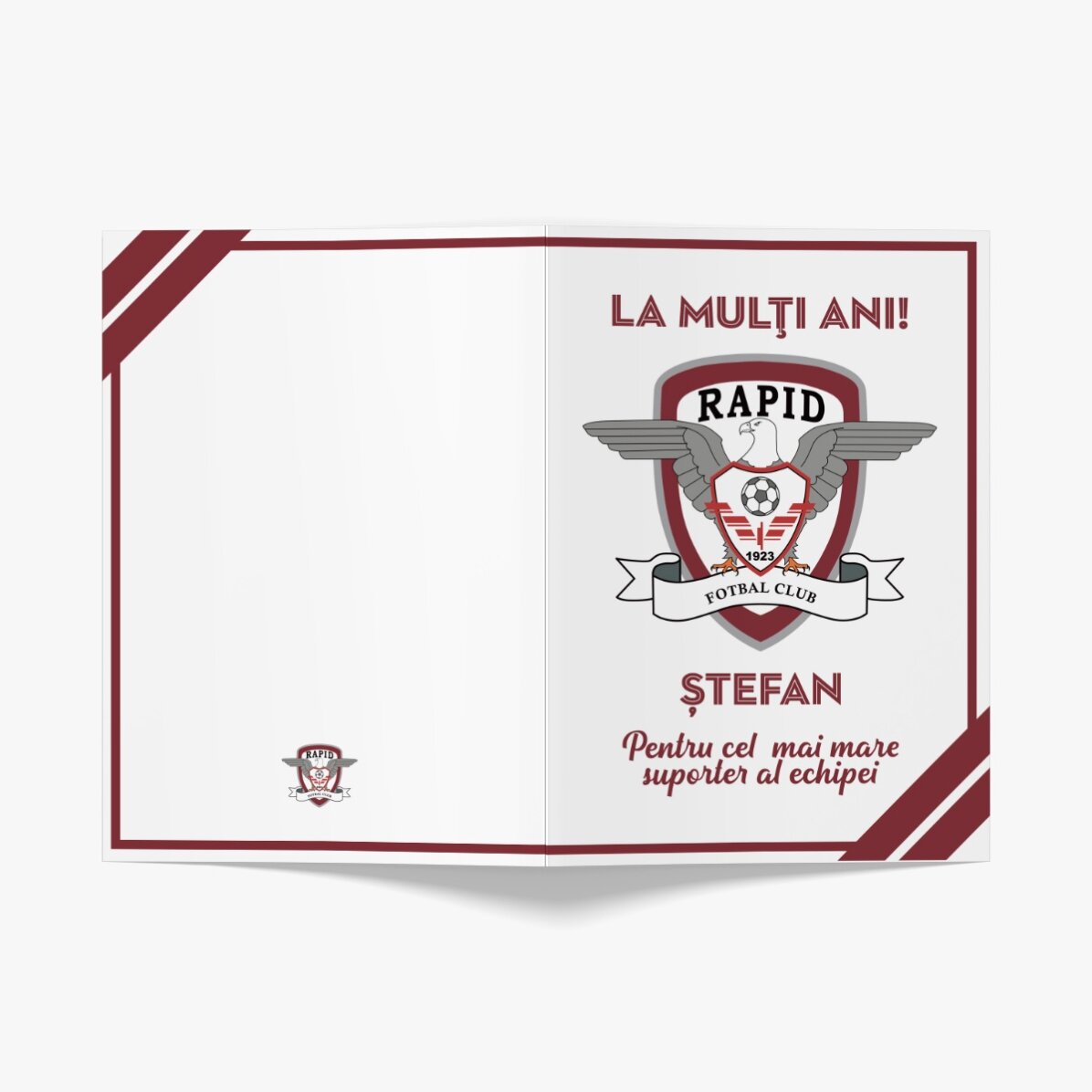 Felicitare FC Rapid personalizată cu mesaj