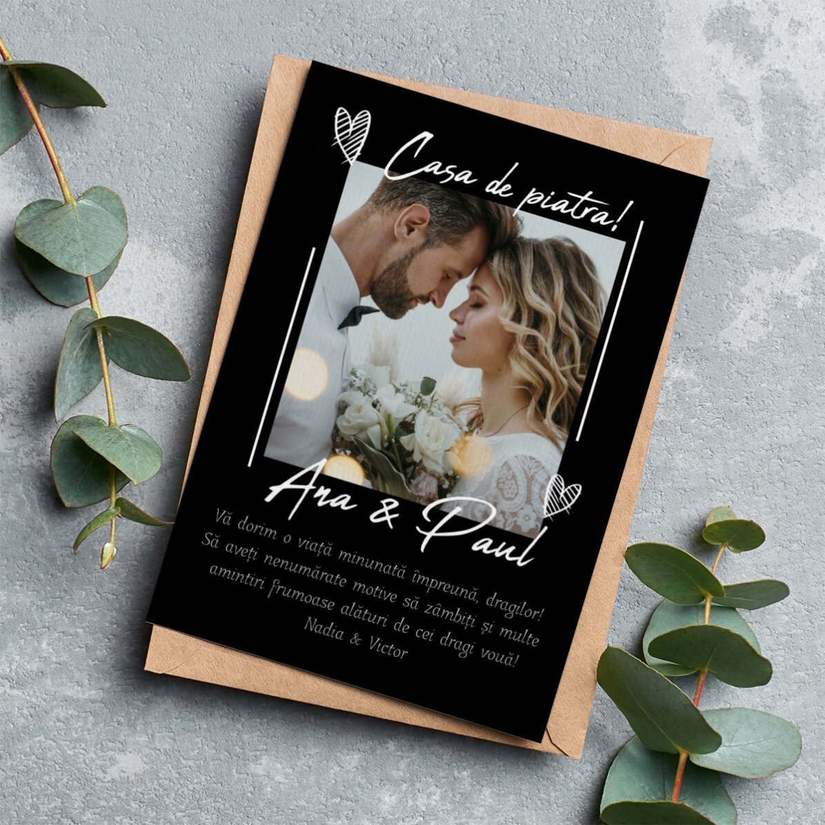 Felicitare magnetică personalizată cu o poză și mesaj