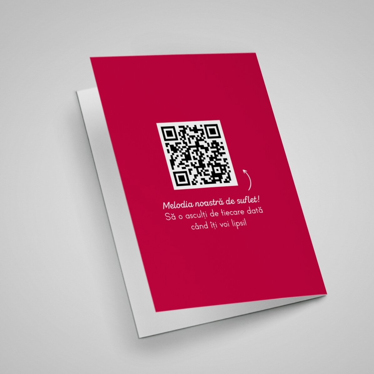 Personalised greeting card with photos, message and QR code