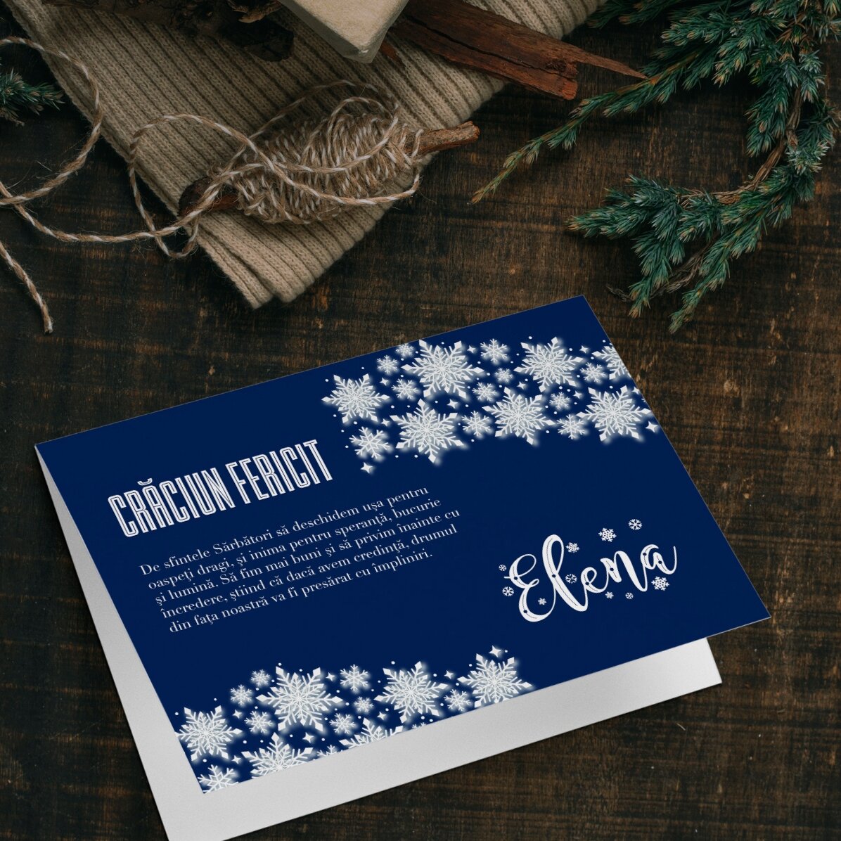 Felicitare personalizată - Blue Christmas
