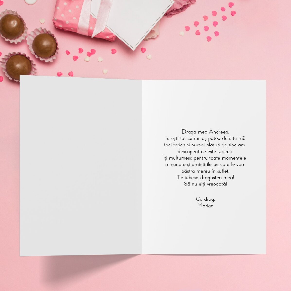 Personalised greeting card with photos, message and QR code