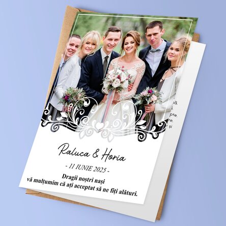 Felicitare personalizată cu o poză și text - Wedding