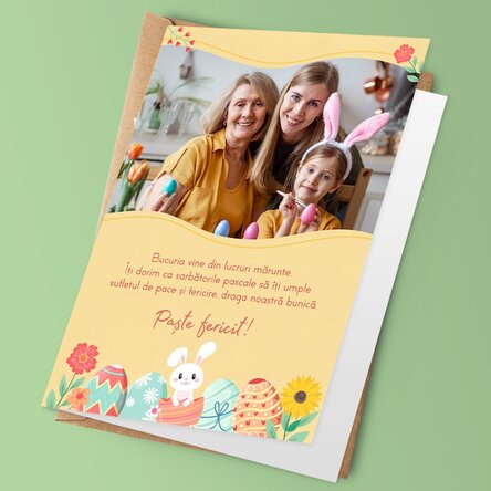 Personalised card with photo and message - Happy Easter