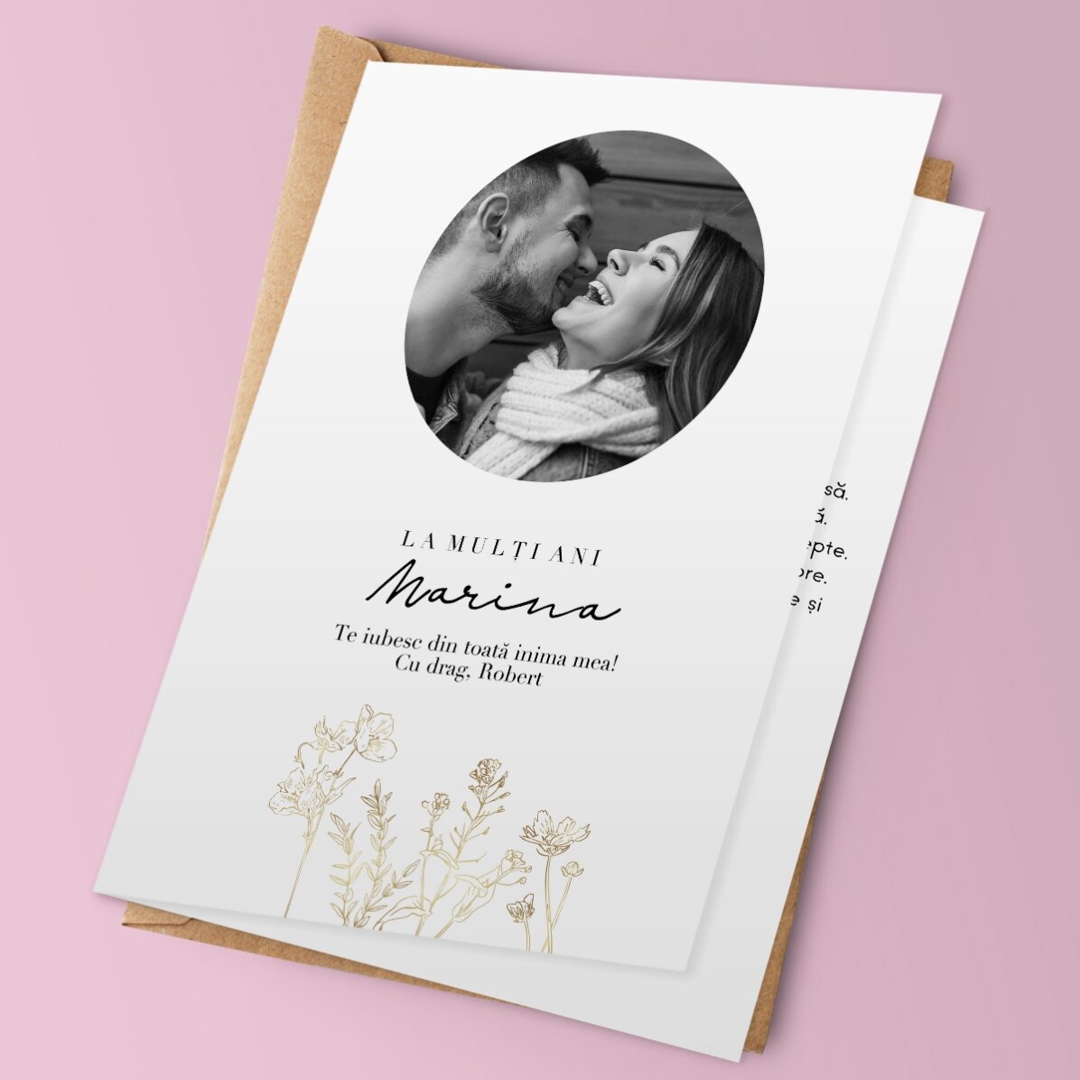 Felicitare personalizată cu poză și text - Elegance