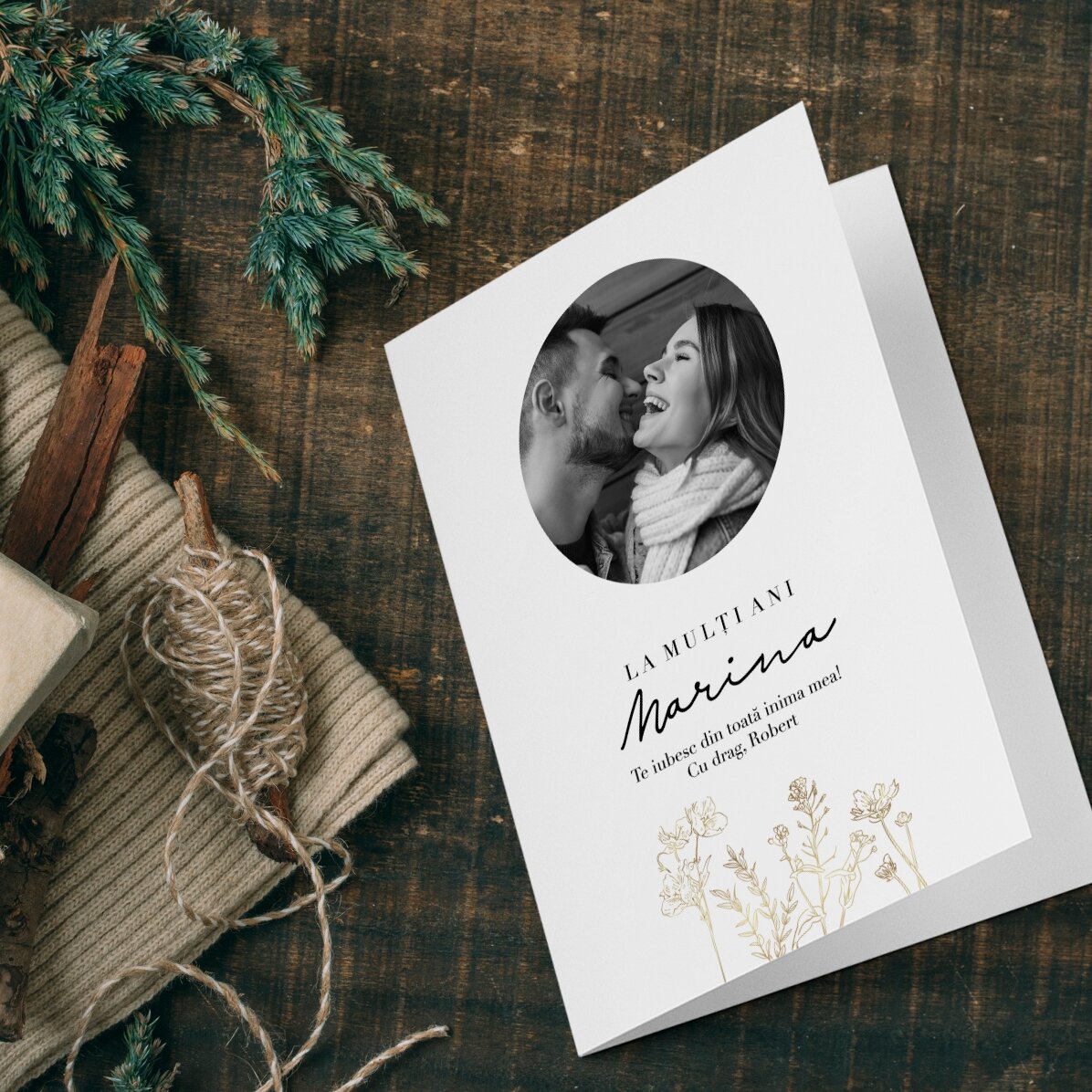 Felicitare personalizată cu poză și text - Elegance