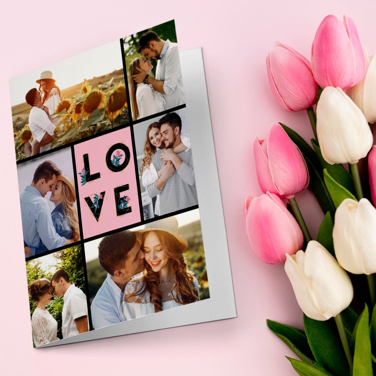 Felicitare personalizată cu poze - Love