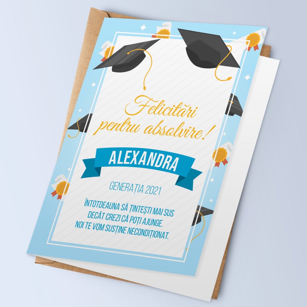 Felicitare personalizată cu text - Absolvire