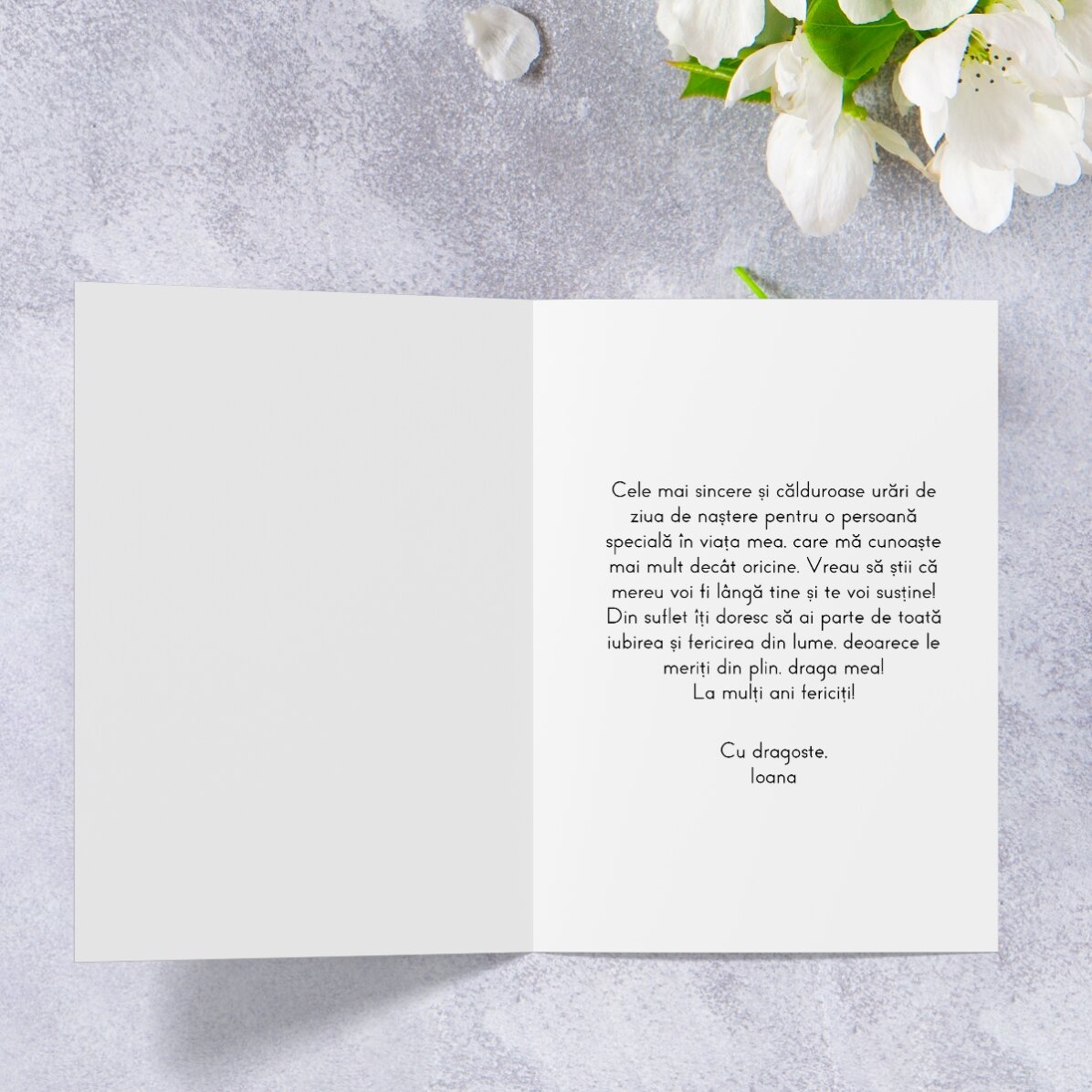 Felicitare personalizată cu text - Elegance