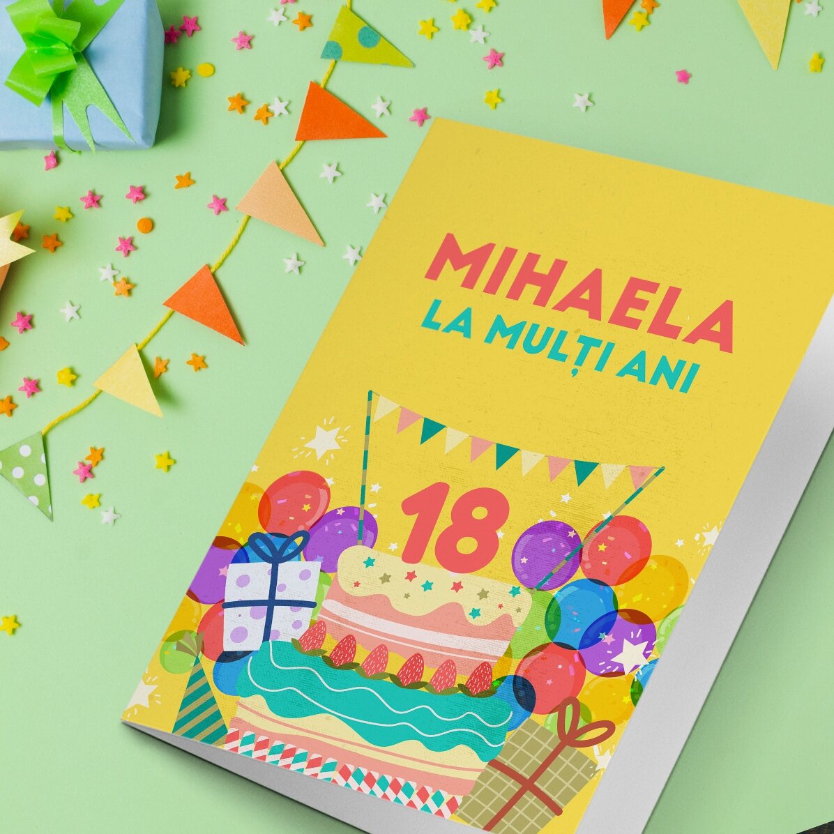 Felicitare personalizată cu text - Happy birthday!