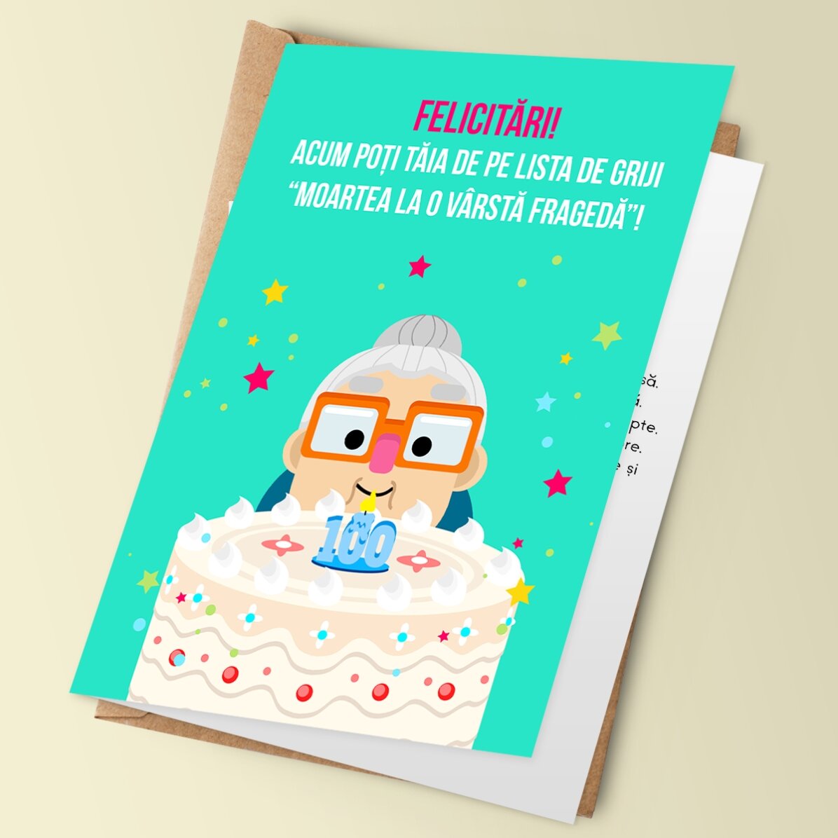Personalised greeting card with text - List of worries