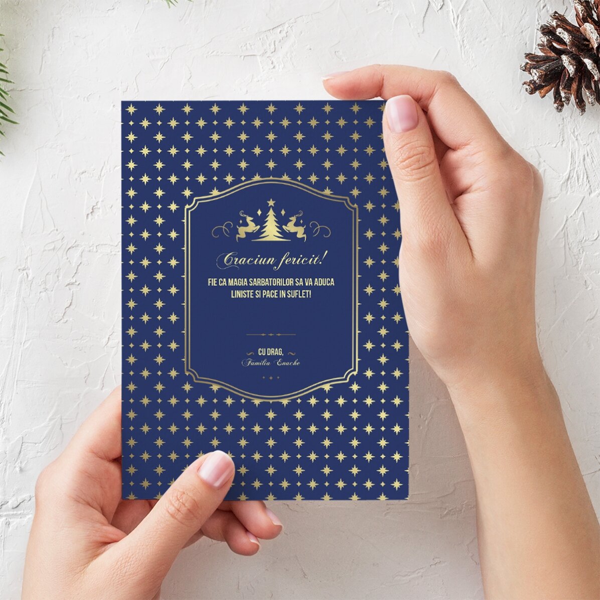 Felicitare personalizată cu text - Model Sparkle