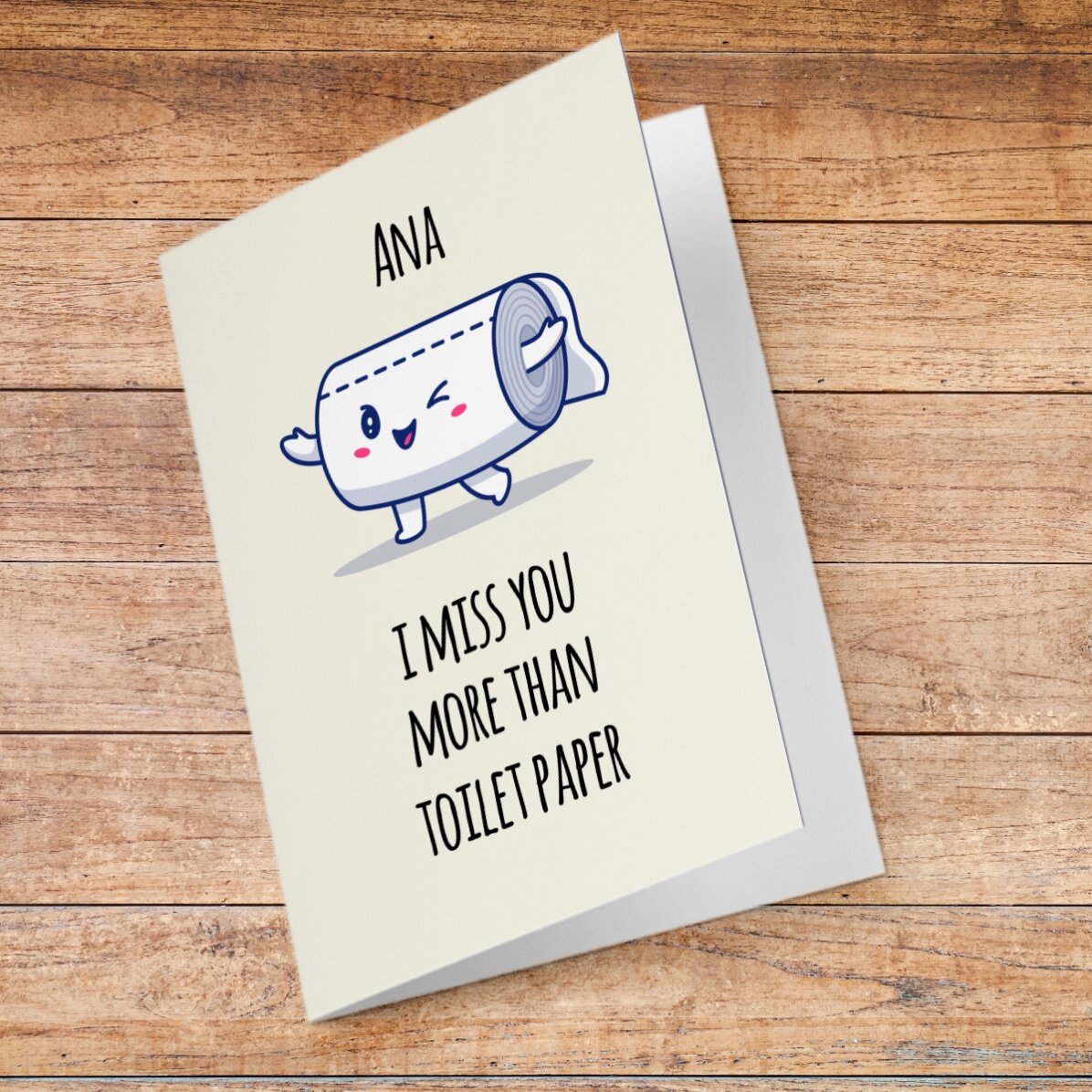 Personalised greeting card with text - Toilet paper