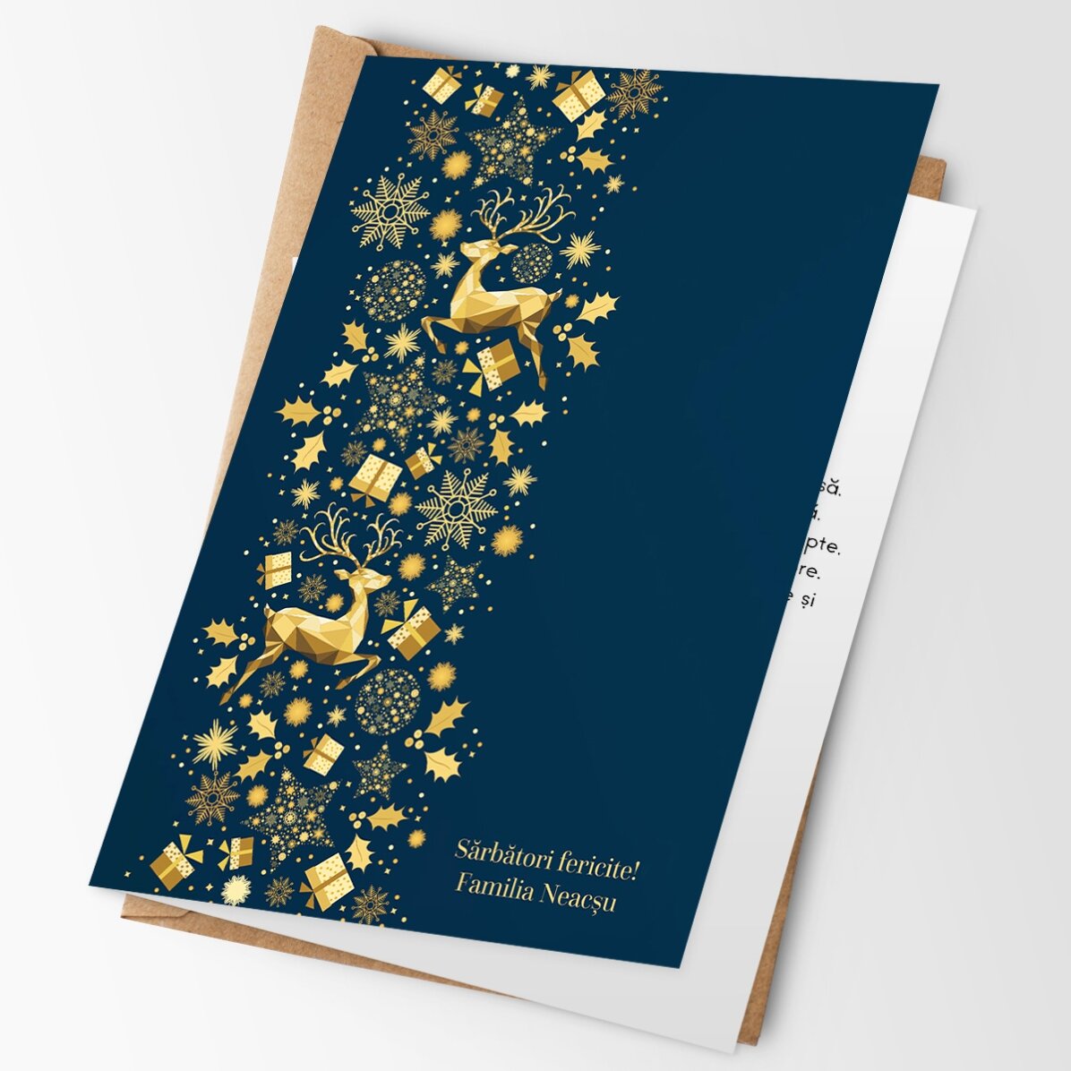 Felicitare personalizată - Golden Deer