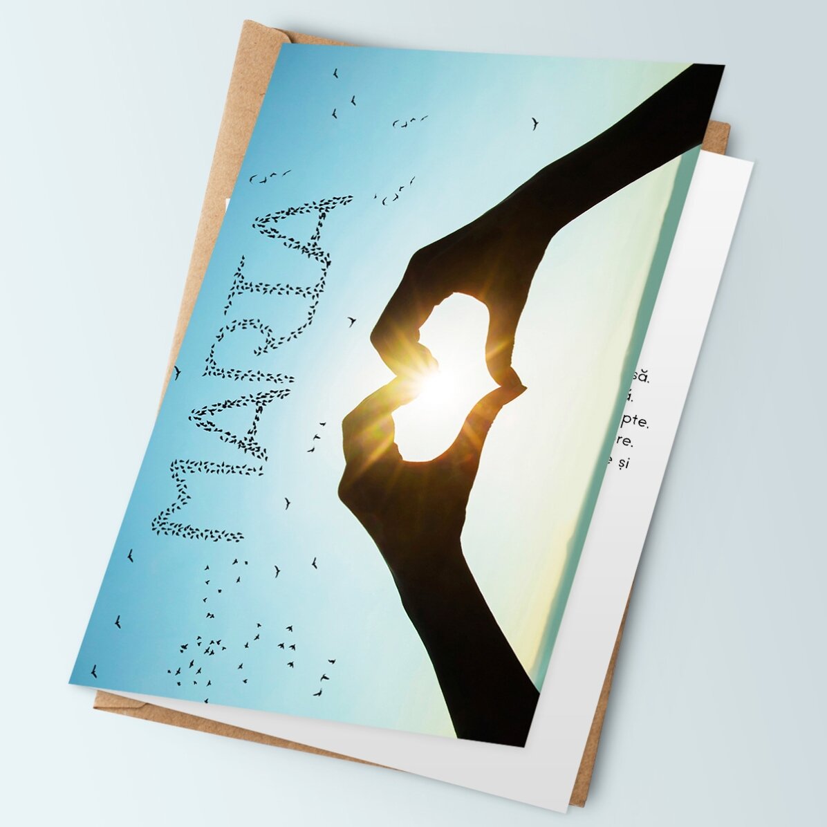 Felicitare personalizată inimă pe cer