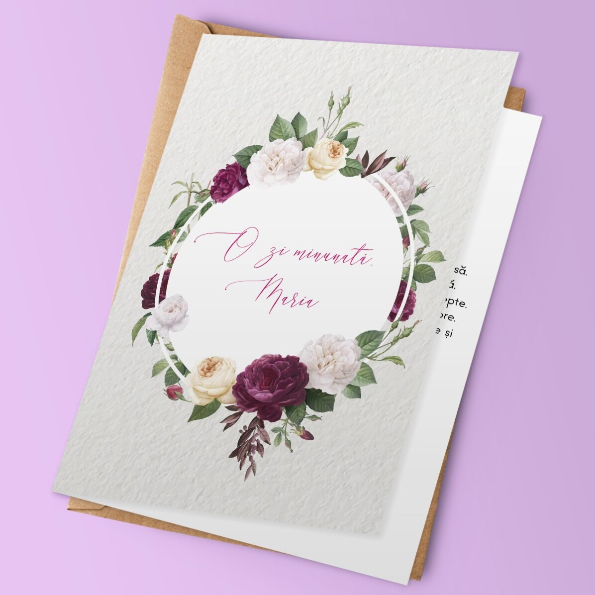 Felicitare personalizată - model flori