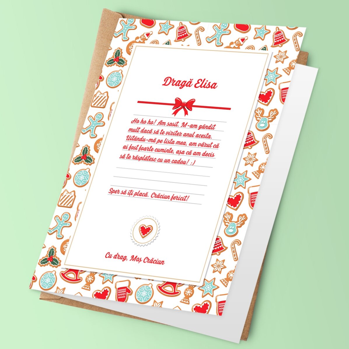 Felicitare personalizată - Scrisoare de la Moșul