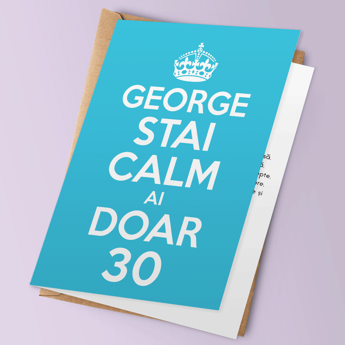 Felicitare personalizată - STAI CALM