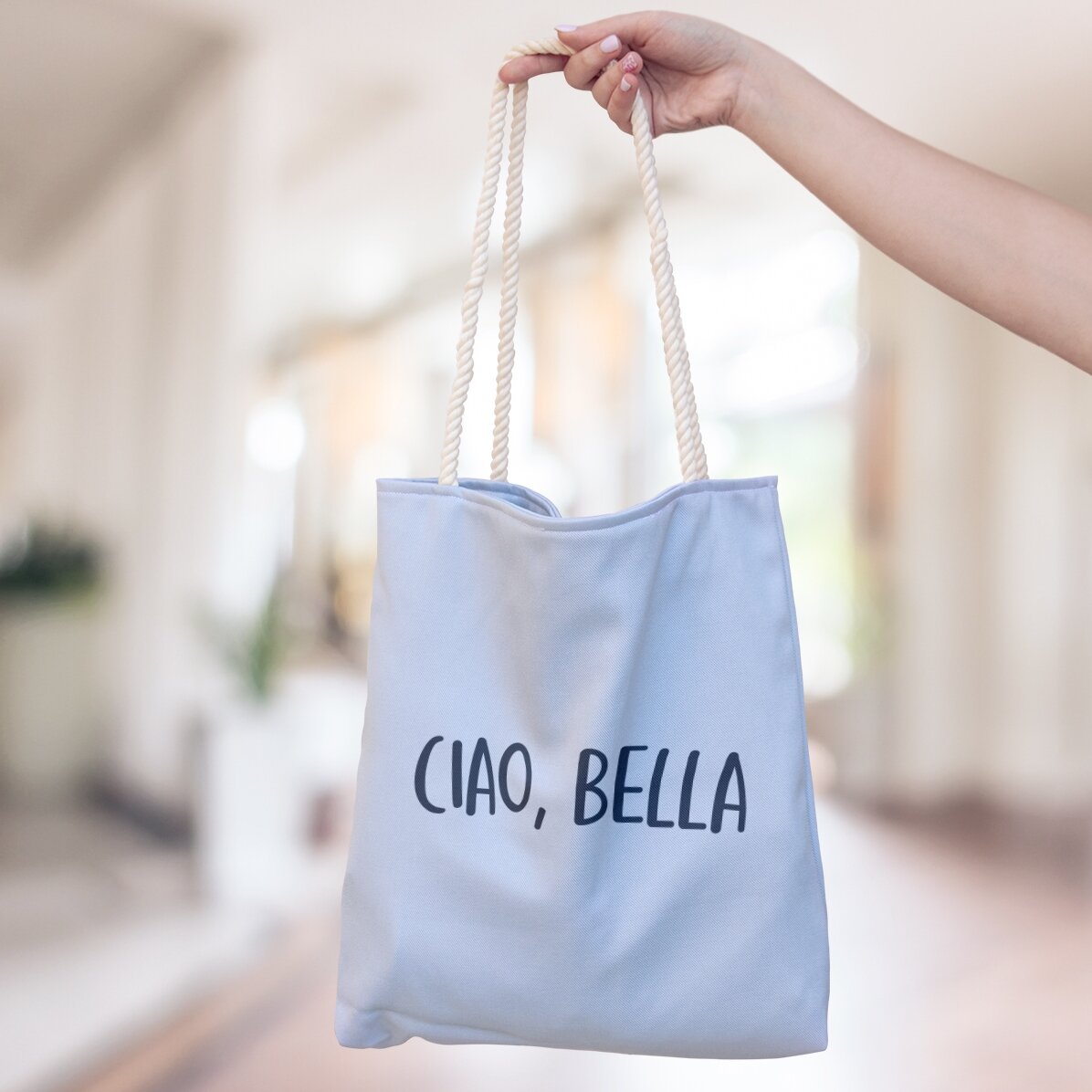 Sacoșă personalizată cu text - Ciao, bella