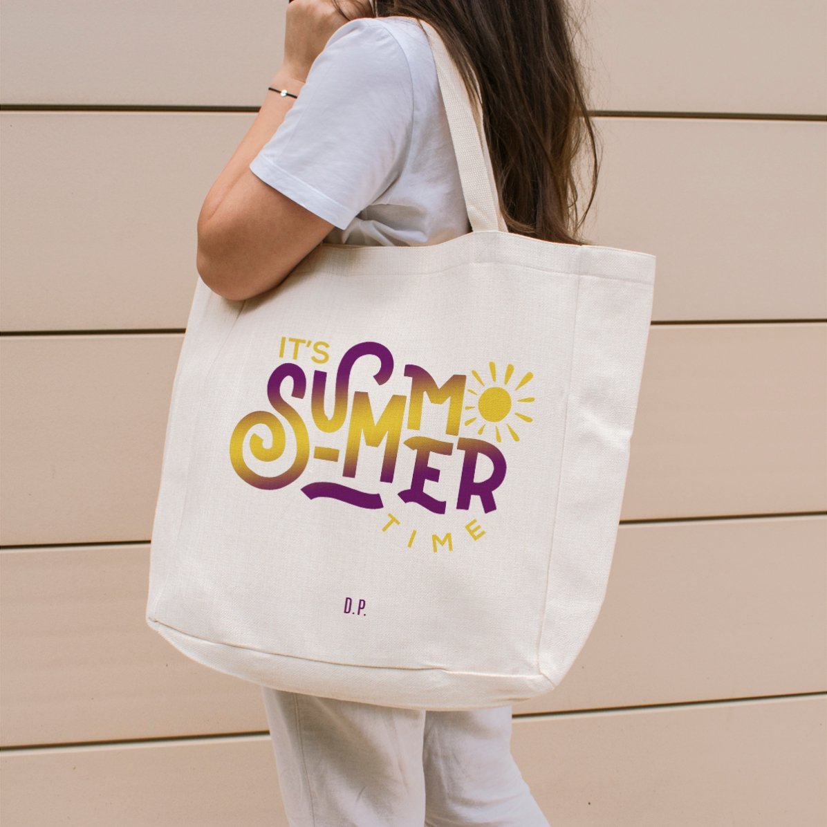 Geantă de plajă personalizată cu text - It