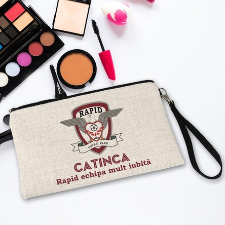 Gentuță pentru accesorii FC Rapid personalizată cu nume și mesaj