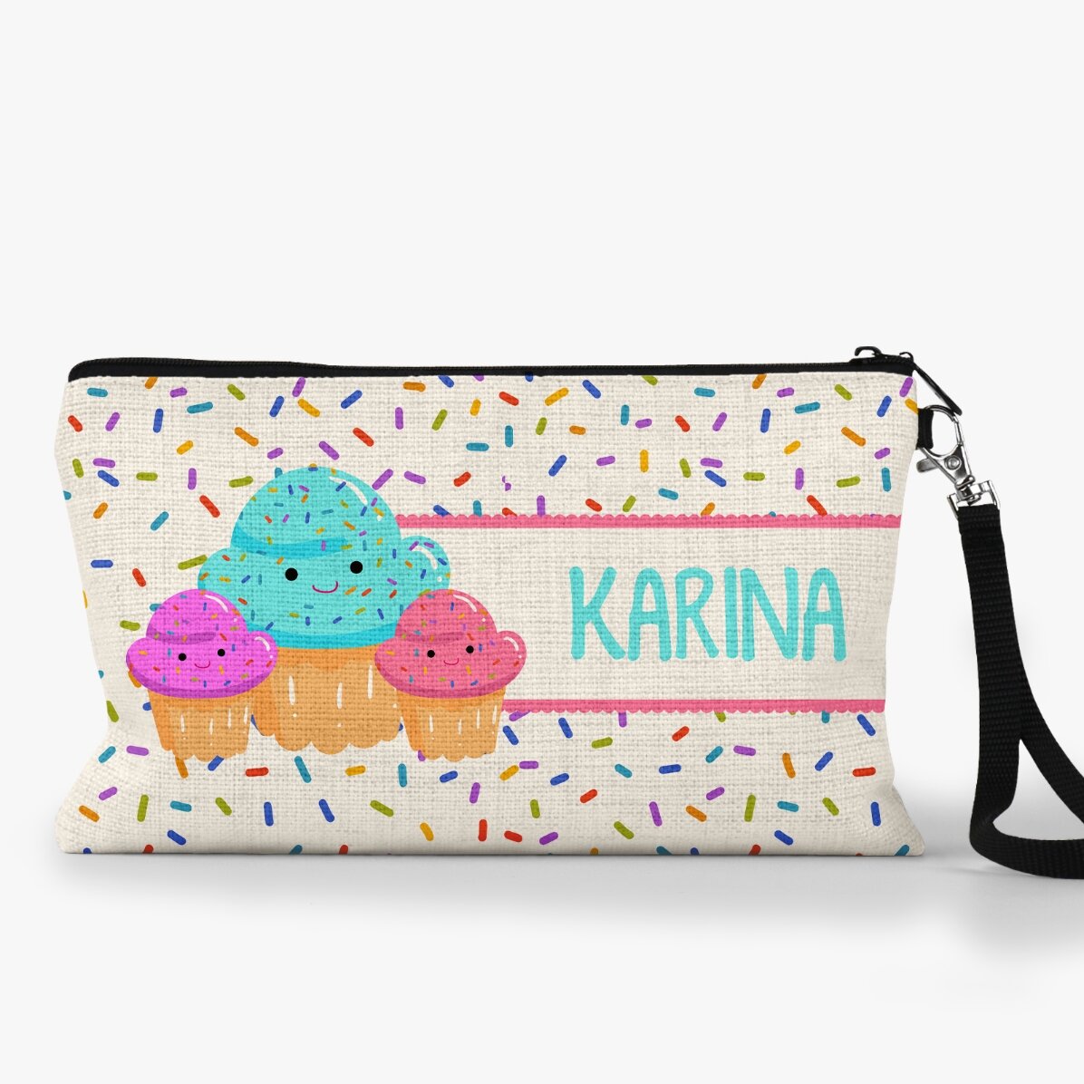 Gentuță pentru accesorii personalizată cu nume - Cupcakes