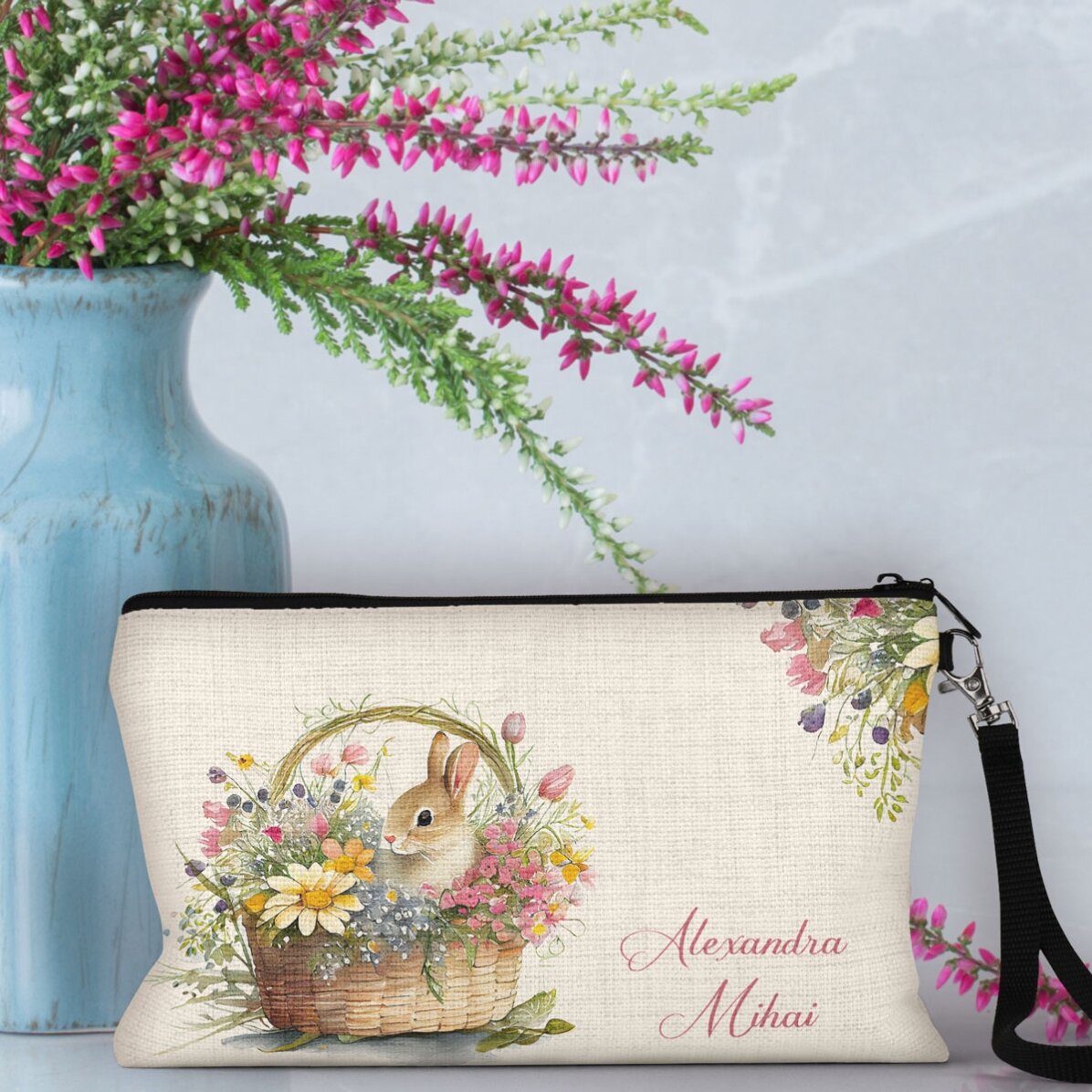 Gentuță pentru accesorii personalizată cu nume - Iepuraș